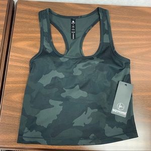 Racerback Camo Crop Top in Olive